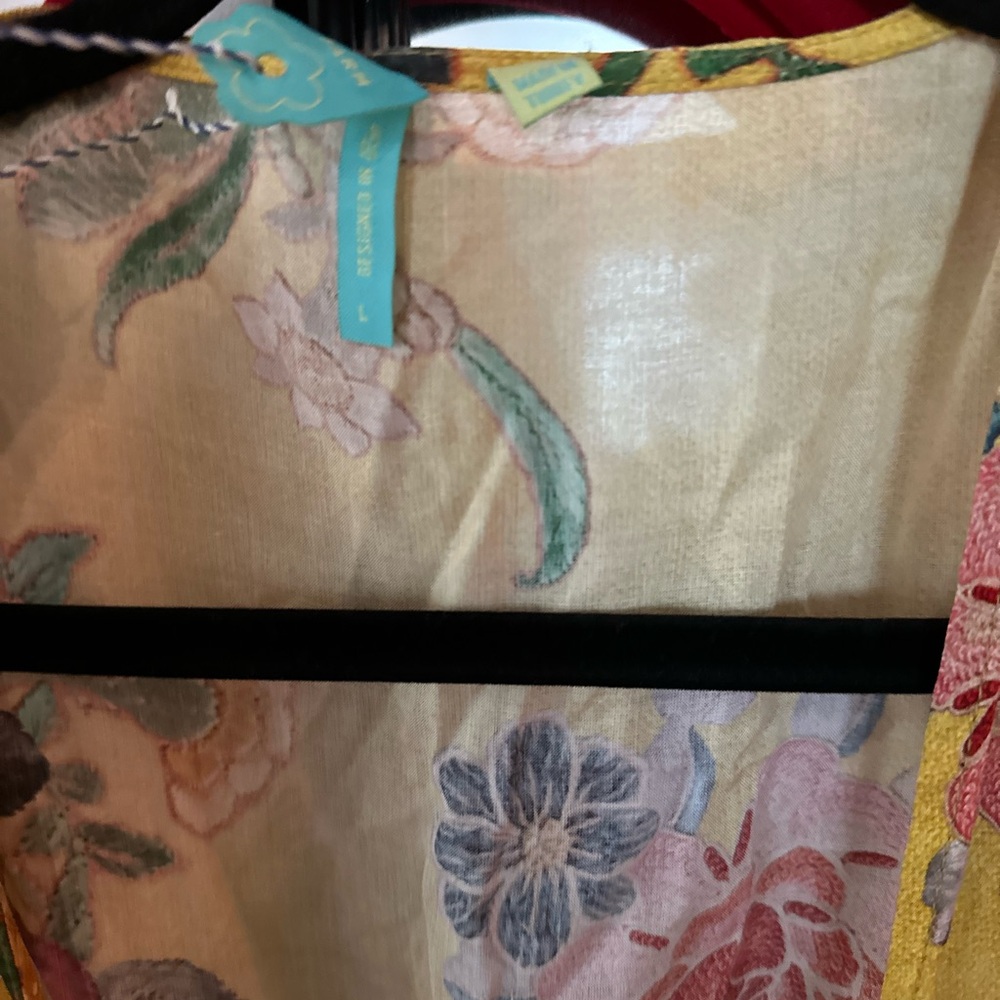 Anthropologie Yellow Floral Maxi Wrap Dress - Picture 3 of 5